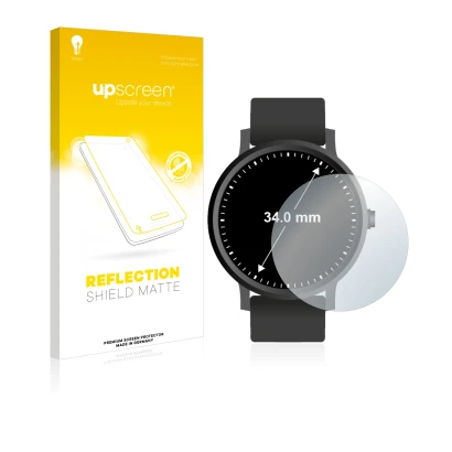 Parte frontale di una confezione del prodotto con il logo del marchio upscreen. Accanto è raffigurato il dispositivo Circolare