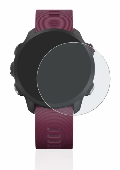 Immagine del dispositivo Garmin Forerunner 245 con un'ampia varietà di protezioni per lo schermo.