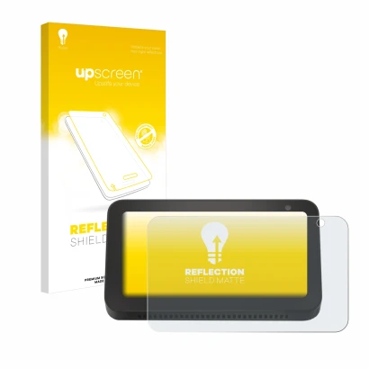 Parte frontale di una confezione del prodotto con il logo del marchio upscreen. Accanto è raffigurato il dispositivo Amazon Ec