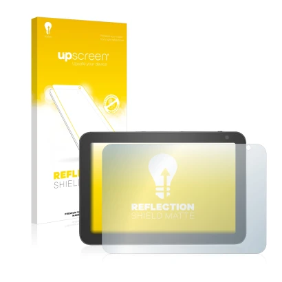 Parte frontale di una confezione del prodotto con il logo del marchio upscreen. Accanto è raffigurato il dispositivo Amazon Ec