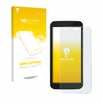 Parte frontale di una confezione del prodotto con il logo del marchio upscreen. Accanto è raffigurato il dispositivo Caterpill