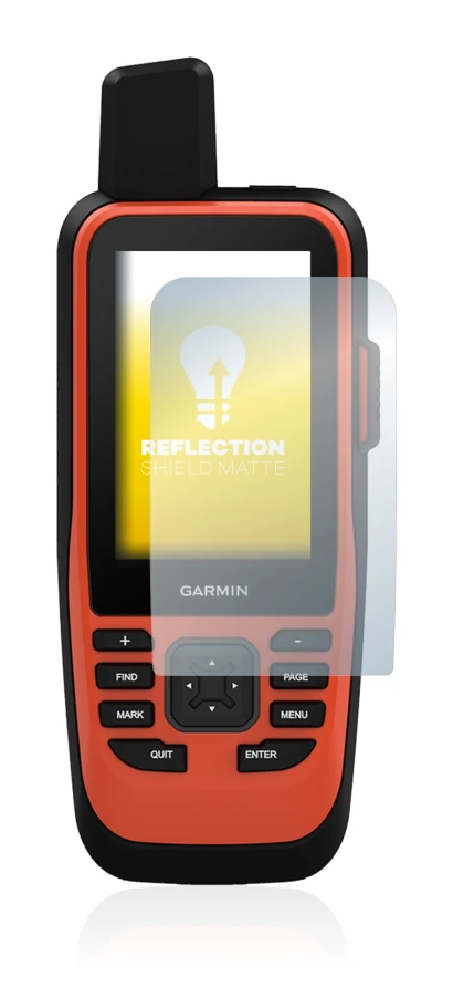 Immagine del dispositivo Garmin GPSMAP 86i con un'ampia varietà di protezioni per lo schermo.
