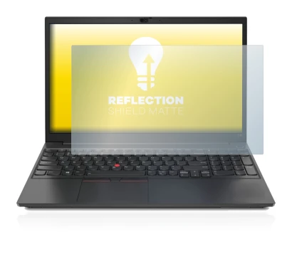 Immagine del dispositivo Lenovo ThinkPad E15 con un'ampia varietà di protezioni per lo schermo.