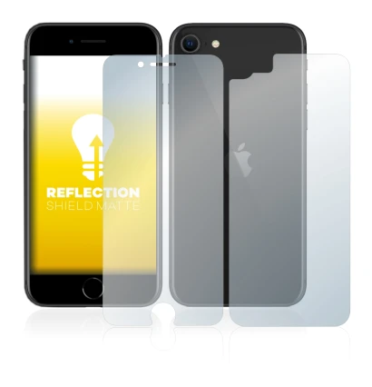 Immagine del dispositivo Apple iPhone SE 2 2020 (Fronte+Retro) con un'ampia varietà di protezioni per lo schermo.