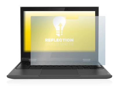 Immagine del dispositivo Lenovo 300e (2a Gen.) con un'ampia varietà di protezioni per lo schermo.