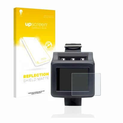 Parte frontale di una confezione del prodotto con il logo del marchio upscreen. Accanto è raffigurato il dispositivo Uwatec Ga