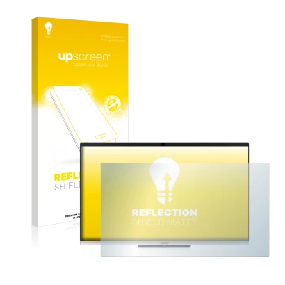 Parte frontale di una confezione del prodotto con il logo del marchio upscreen. Accanto è raffigurato il dispositivo Acer Aspi