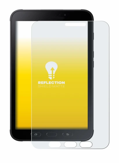 Immagine del dispositivo Samsung Galaxy Tab Active 2 SM-T395 con un'ampia varietà di protezioni per lo schermo.