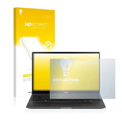 Parte frontale di una confezione del prodotto con il logo del marchio upscreen. Accanto è raffigurato il dispositivo ASUS ZenB