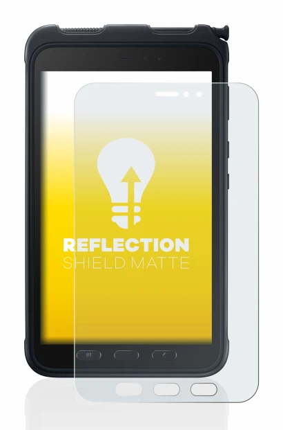 Immagine del dispositivo Samsung Galaxy Tab Active 3 con un'ampia varietà di protezioni per lo schermo.