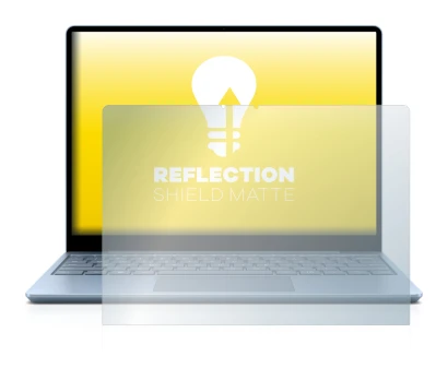 Immagine del dispositivo Microsoft Surface Laptop Go con un'ampia varietà di protezioni per lo schermo.