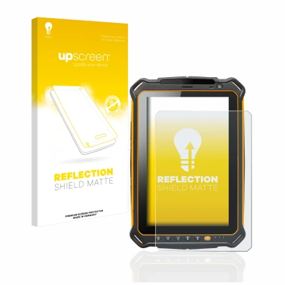 Parte frontale di una confezione del prodotto con il logo del marchio upscreen. Accanto è raffigurato il dispositivo i.safe MO