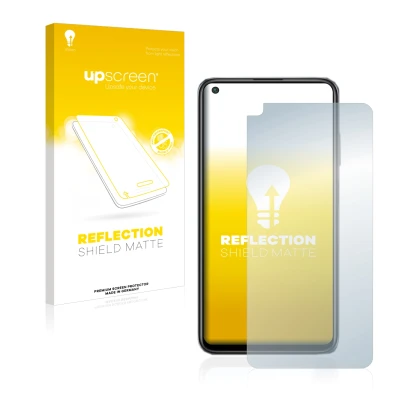 Parte frontale di una confezione del prodotto con il logo del marchio upscreen. Accanto è raffigurato il dispositivo Xiaomi Re