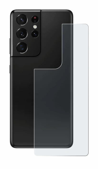 Immagine del dispositivo Samsung Galaxy S21 Ultra 5G (Posteriore) con un'ampia varietà di protezioni per lo schermo.