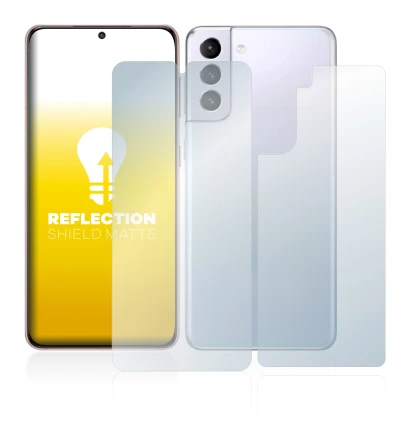 Immagine del dispositivo Samsung Galaxy S21 5G (Fronte+Retro) con un'ampia varietà di protezioni per lo schermo.