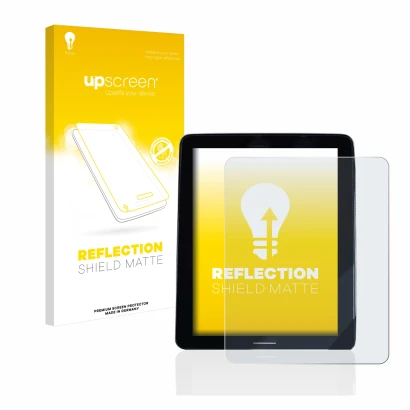 Parte frontale di una confezione del prodotto con il logo del marchio upscreen. Accanto è raffigurato il dispositivo Volvo Pol