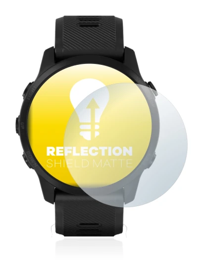 Immagine del dispositivo Garmin Forerunner 945 LTE con un'ampia varietà di protezioni per lo schermo.