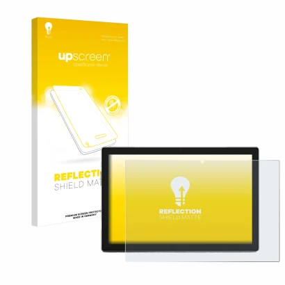 Parte frontale di una confezione del prodotto con il logo del marchio upscreen. Accanto è raffigurato il dispositivo Blackview