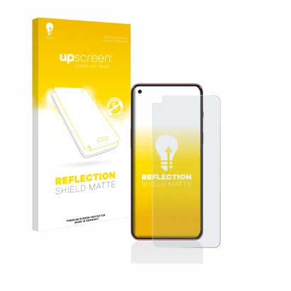 Parte frontale di una confezione del prodotto con il logo del marchio upscreen. Accanto è raffigurato il dispositivo OnePlus N