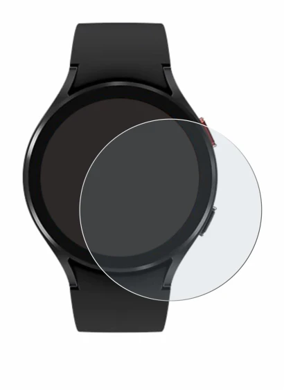 Immagine del dispositivo Samsung Galaxy Watch 4 (44mm) con un'ampia varietà di protezioni per lo schermo.