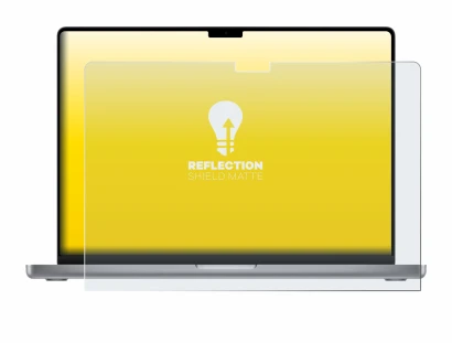 Immagine del dispositivo Apple MacBook Pro 16" 2021 con un'ampia varietà di protezioni per lo schermo.