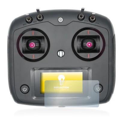 Immagine del dispositivo FlySky FS-i6S con un'ampia varietà di protezioni per lo schermo.