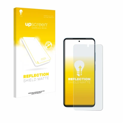 Parte frontale di una confezione del prodotto con il logo del marchio upscreen. Accanto è raffigurato il dispositivo Xiaomi Re