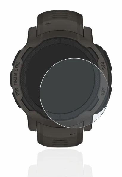 Immagine del dispositivo Garmin Instinct 2 con un'ampia varietà di protezioni per lo schermo.