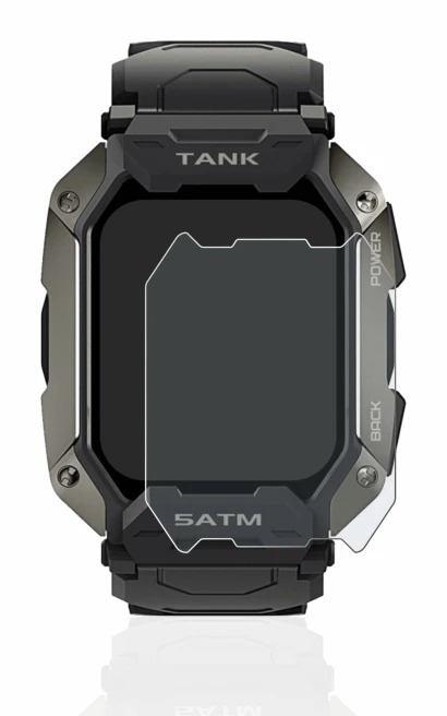 Immagine del dispositivo Kospet Tank M1 con un'ampia varietà di protezioni per lo schermo.