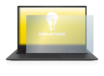 Immagine del dispositivo ASUS VivoBook S 15 OLED con un'ampia varietà di protezioni per lo schermo.