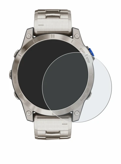 Immagine del dispositivo Garmin D2 Mach 1 con un'ampia varietà di protezioni per lo schermo.