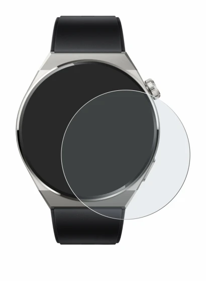 Immagine del dispositivo Huawei Watch GT 3 Pro Titanium (46mm) con un'ampia varietà di protezioni per lo schermo.