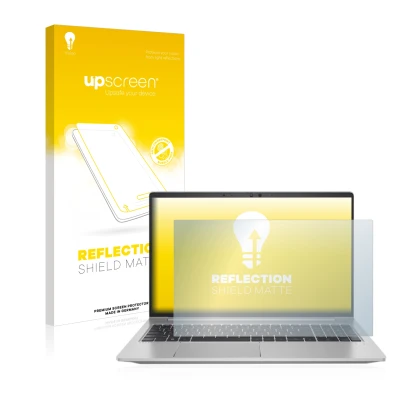 Parte frontale di una confezione del prodotto con il logo del marchio upscreen. Accanto è raffigurato il dispositivo HP ProBoo