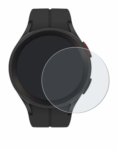 Immagine del dispositivo Samsung Galaxy Watch 5 Pro con un'ampia varietà di protezioni per lo schermo.
