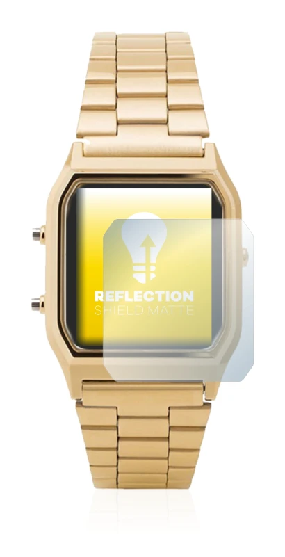 Immagine del dispositivo Casio AQ-230GA con un'ampia varietà di protezioni per lo schermo.