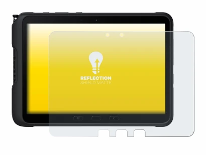 Immagine del dispositivo Samsung Galaxy Tab Active 4 Pro con un'ampia varietà di protezioni per lo schermo.