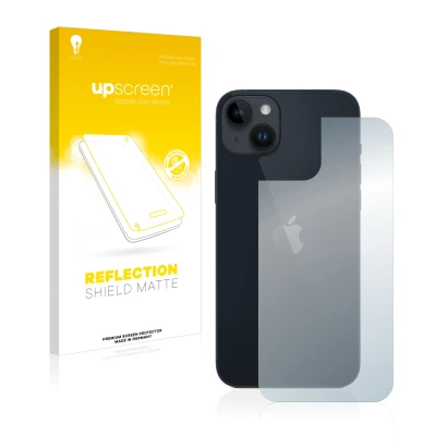 Parte frontale di una confezione del prodotto con il logo del marchio upscreen. Accanto è raffigurato il dispositivo Apple iPh