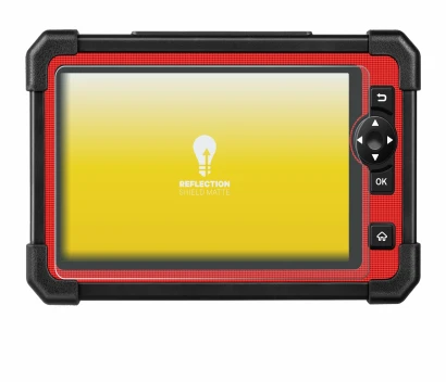 Immagine del dispositivo Launch X-431 CRP919E con un'ampia varietà di protezioni per lo schermo.