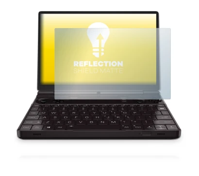 Immagine del dispositivo GPD Win Max 2 con un'ampia varietà di protezioni per lo schermo.