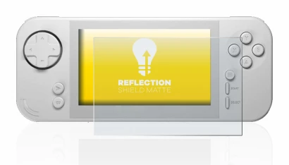 Immagine del dispositivo Evercade EXP con un'ampia varietà di protezioni per lo schermo.