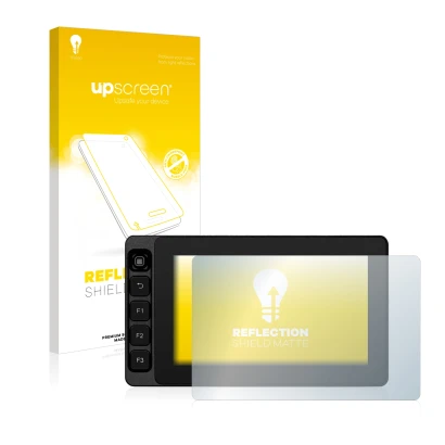 Parte frontale di una confezione del prodotto con il logo del marchio upscreen. Accanto è raffigurato il dispositivo SmallHD U