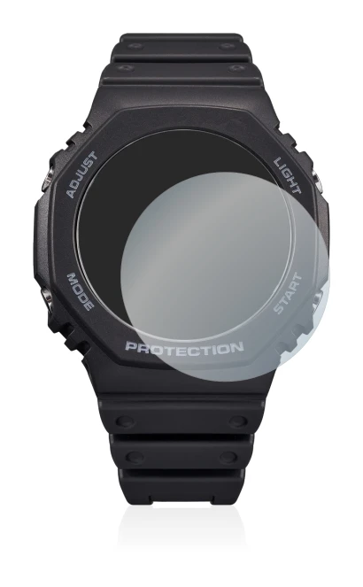Immagine del dispositivo Casio G-Shock GA-B2100 con un'ampia varietà di protezioni per lo schermo.