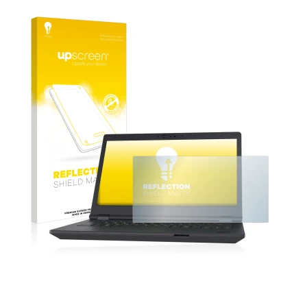 Parte frontale di una confezione del prodotto con il logo del marchio upscreen. Accanto è raffigurato il dispositivo Fujitsu L
