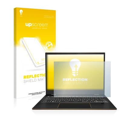 Parte frontale di una confezione del prodotto con il logo del marchio upscreen. Accanto è raffigurato il dispositivo MSI Summi