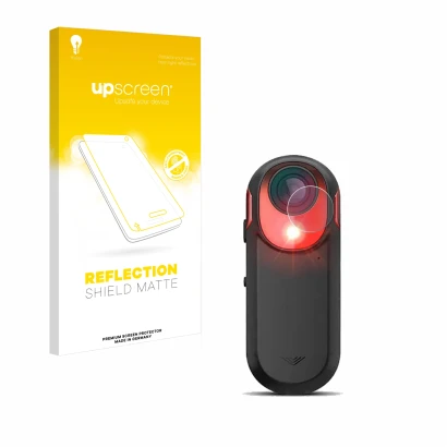 Parte frontale di una confezione del prodotto con il logo del marchio upscreen. Accanto è raffigurato il dispositivo Garmin Va