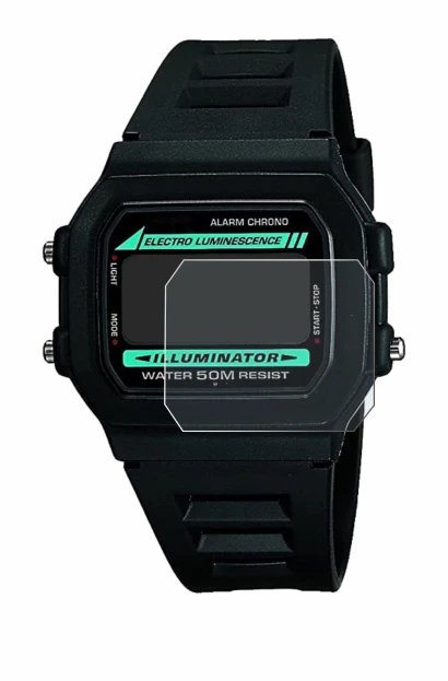 Immagine del dispositivo Casio W-86-1VQES con un'ampia varietà di protezioni per lo schermo.