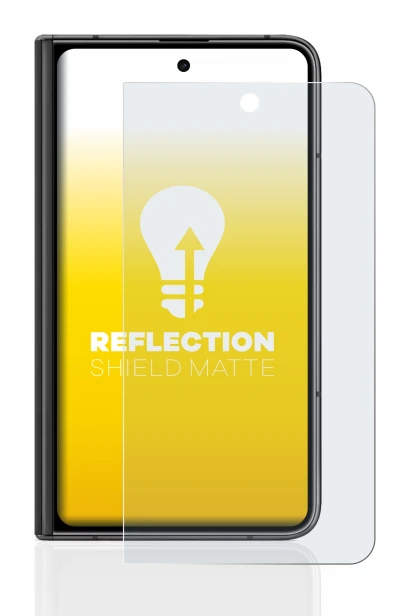 Immagine del dispositivo Google Pixel Fold (Display esterno) con un'ampia varietà di protezioni per lo schermo.