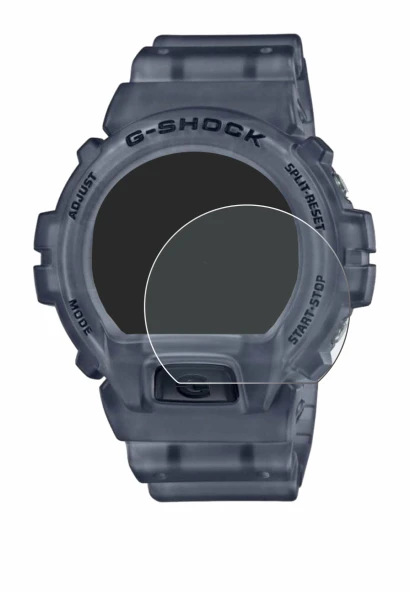 Immagine del dispositivo Casio G-Shock DW-6900 con un'ampia varietà di protezioni per lo schermo.