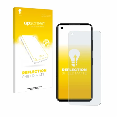 Parte frontale di una confezione del prodotto con il logo del marchio upscreen. Accanto è raffigurato il dispositivo ASUS ZenF