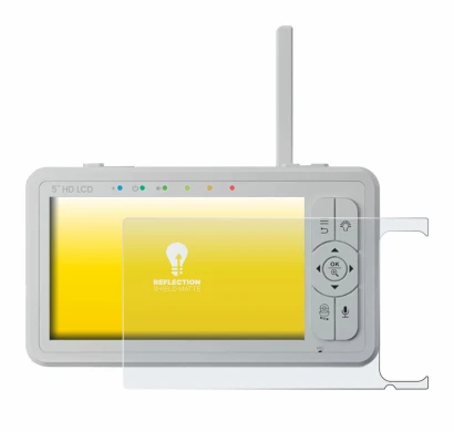 Immagine del dispositivo Babysense HD S2 5" con un'ampia varietà di protezioni per lo schermo.